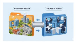 Checking Source of Wealth and Source of Funds ensures that both the investor’s overall assets and the specific investment capital are legitimate.